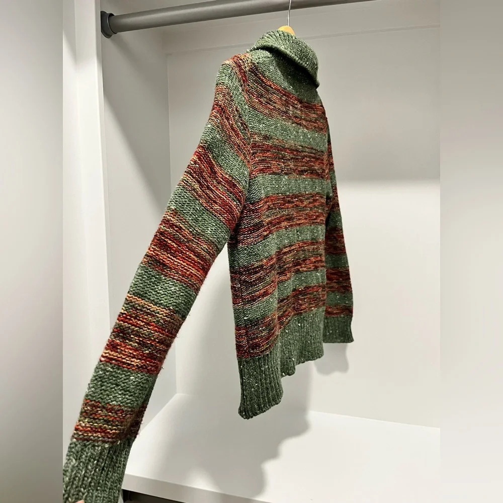 Vintage Les Tricots Caroll wool blend striped cardigan sweater made in Italy S - Picture 3 of 7